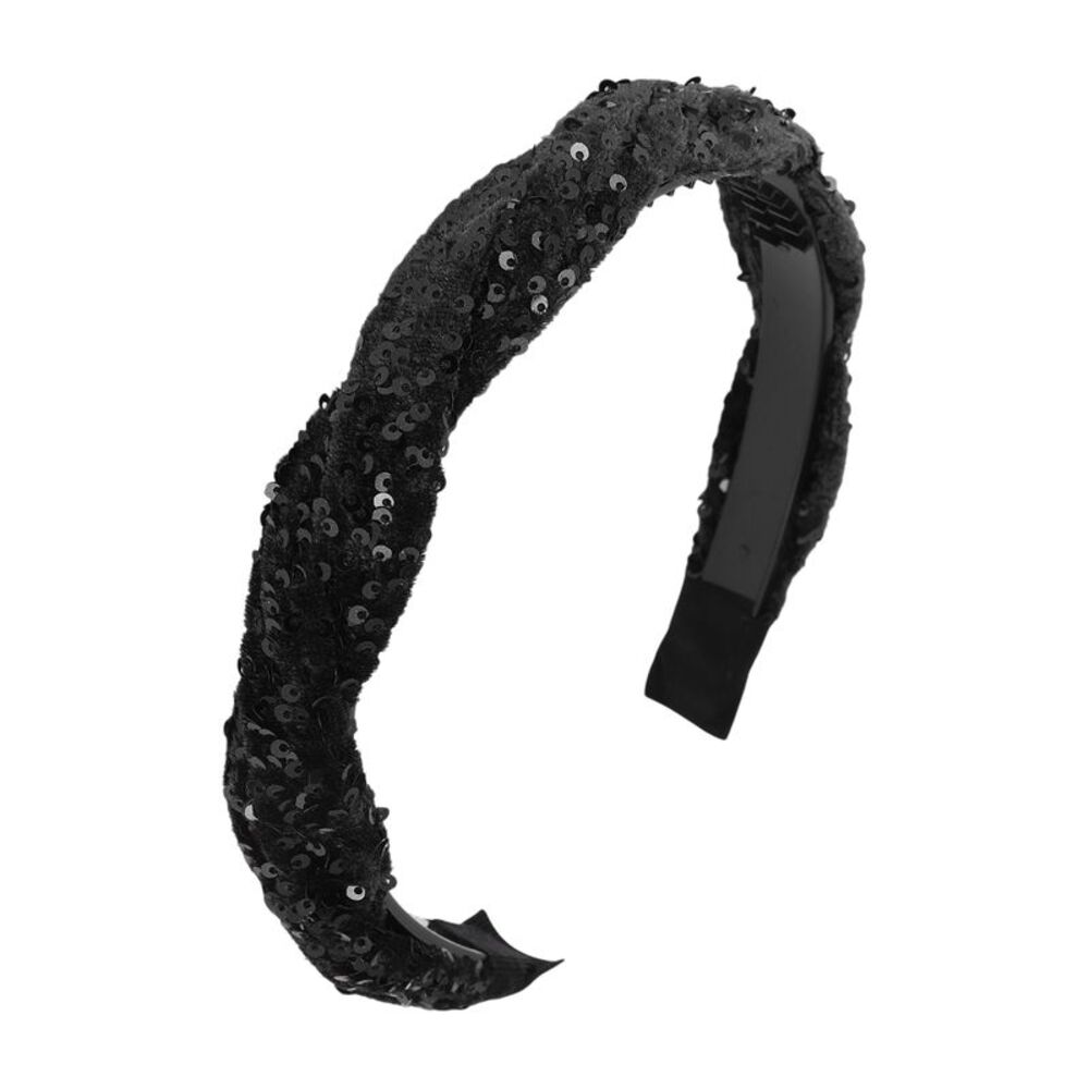 Sequins Weave Headbands Black